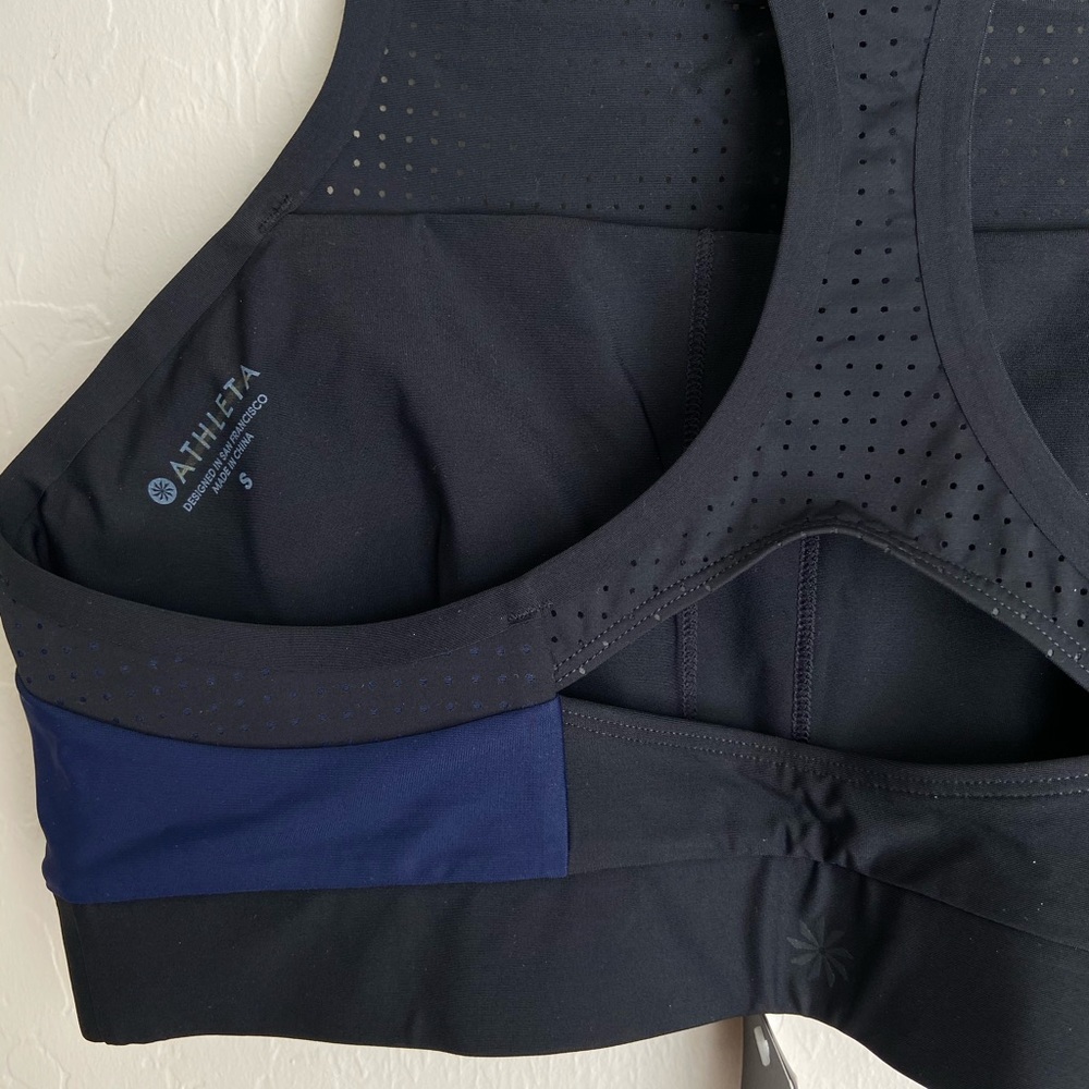 Like New Athleta black high neck bikini top sports bra top small Supportive CUTE - Picture 6 of 7
